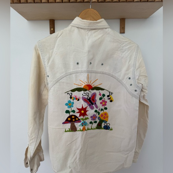 Vintage embroidered mushroom western shirt - Picture 2 of 2
